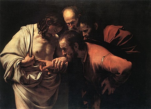 Incredulity of St. Thomas, by Caravaggio, 1601-2