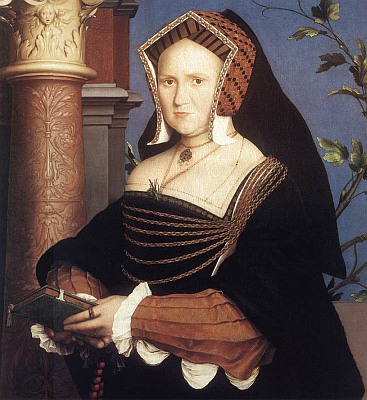 Portrait of Lady Mary Guildford, by Hans Holbein the Younger, 1528. Note the Rosary in her hands.